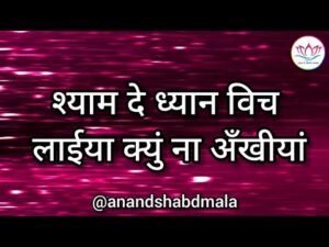 Read more about the article श्याम दे ध्यान विच लाईया क्युं ना अँखीयां, रज रज वेख के रजाईया क्युं ना अँखीयां, भजन लिरिक्स