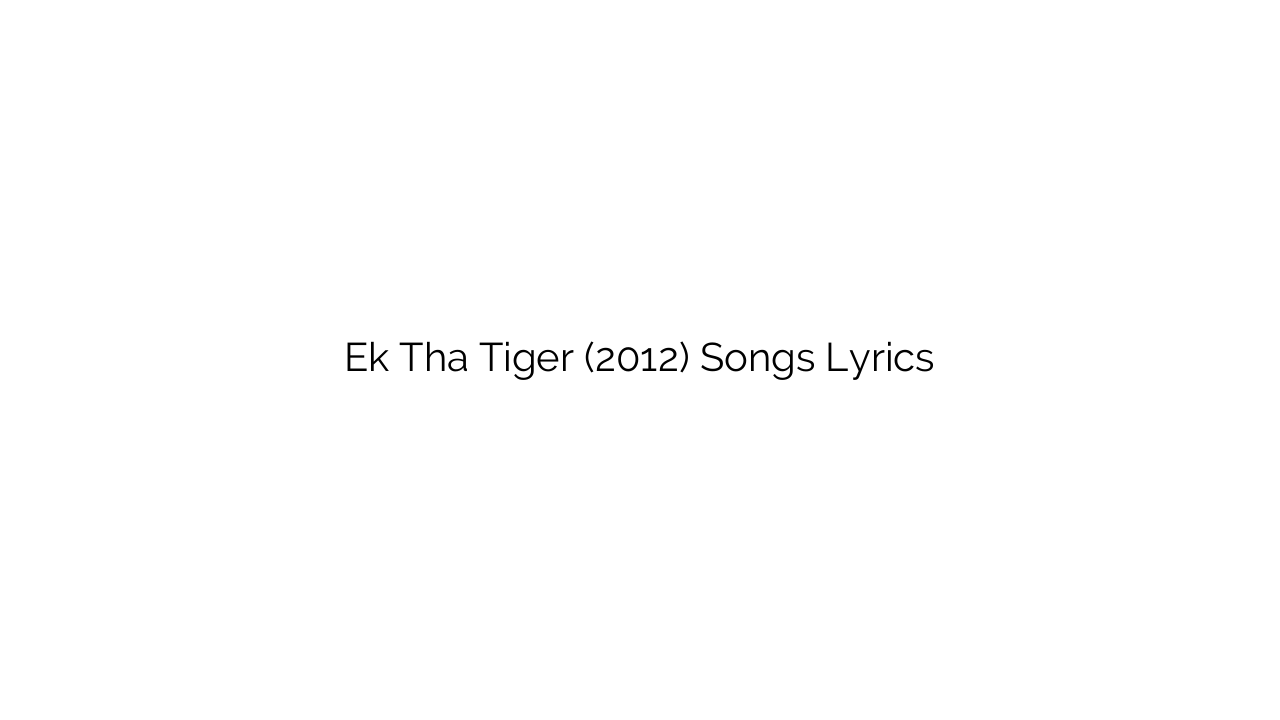 Ek Tha Tiger (2012) Songs Lyrics